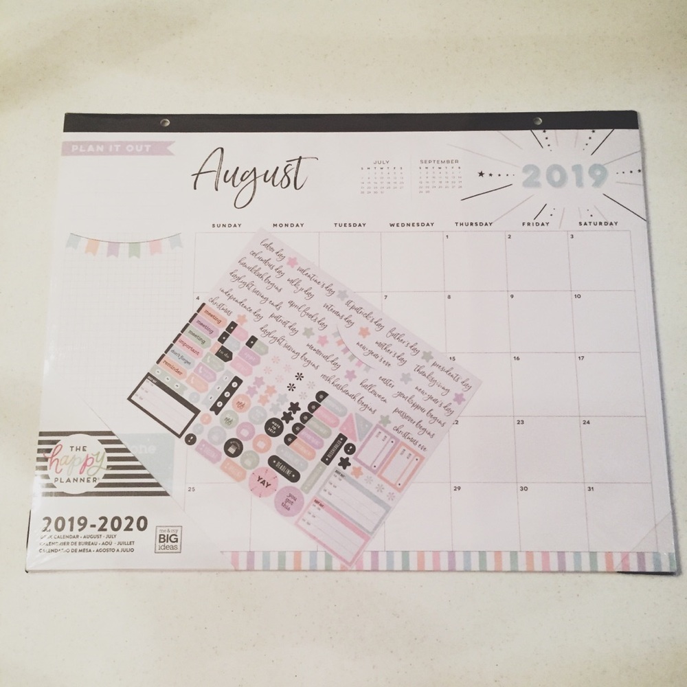 Happy Planner Desk Calendar Pastel - Will work for 2025 - 2026 !
